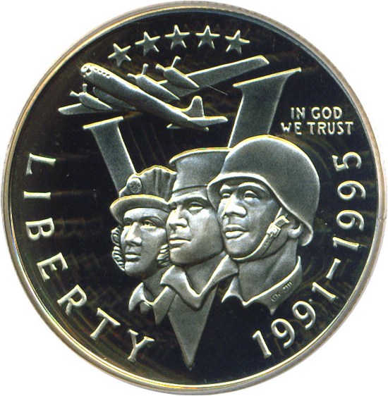 image for: 1991-95-P 50c W.W. II PCGS Proof 69 DCameo