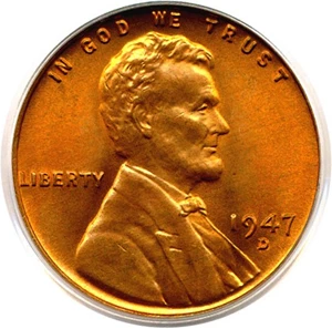 image for: 1947-D 1c PCGS MS67 RD