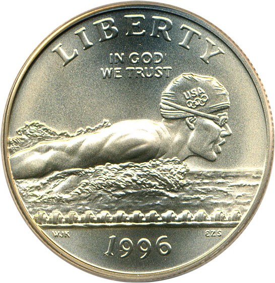 image for: 1996-S 50c Olympic Swimming PCGS MS69