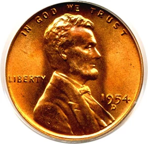 image for: 1954-D 1c PCGS MS67 RD