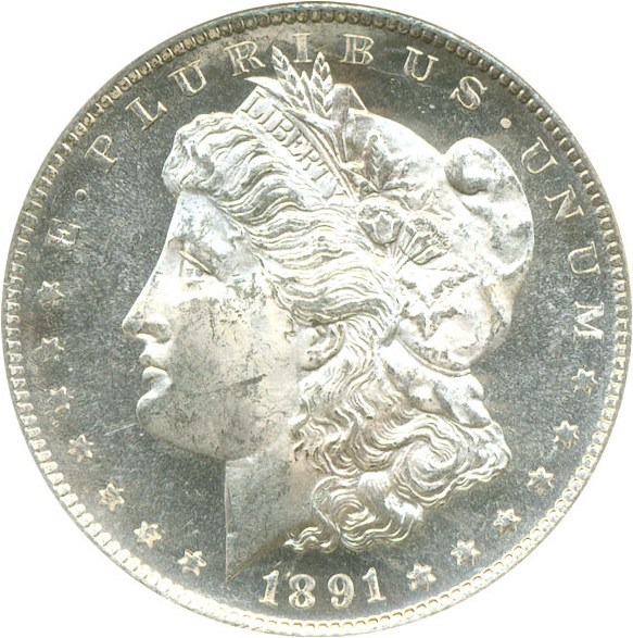 image for: 1891-S $1  NGC MS63 DMPL