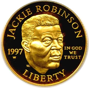 image for: 1997-W $5 Jackie Robinson PCGS Proof 69 DCameo