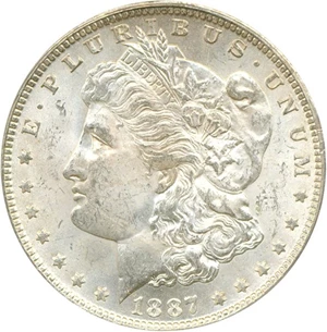 image for: 1887/6-O $1 PCGS MS63 OGH