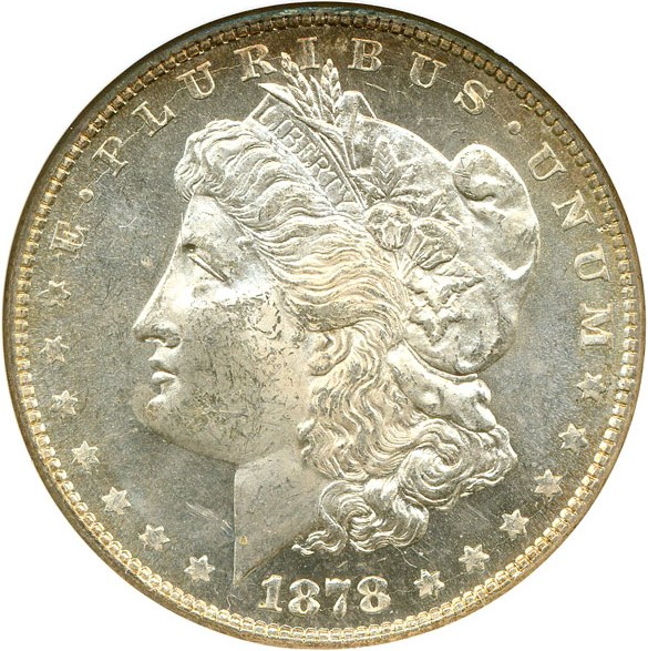 image for: 1878 8TF $1 NGC MS62 (VAM 4  Denticle Chip)