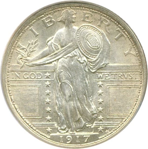 image for: 1917 25c Ty.1 PCGS MS62