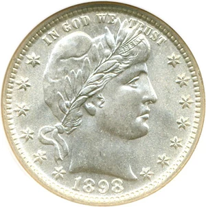 image for: 1898 25c NGC MS64