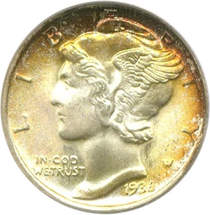 image for: 1936 10c PCGS MS66 FB * Color *