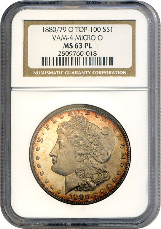 image for: Top 100 VAM: 1880/79-CC $1 Rev.'78 NGC MS63 PL (VAM-4, Micro O)