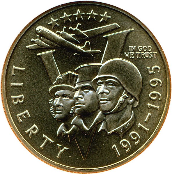 image for: 1991-95-P 50c W.W. II NGC MS70