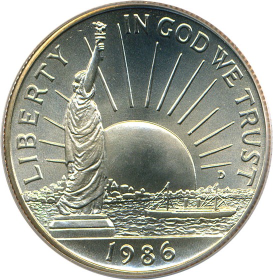 image for: 1986-D 50c Statue Liberty PCGS MS69