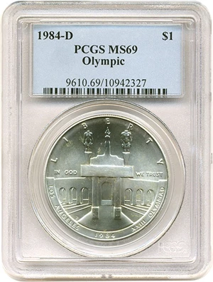 image for: 1984-D $1 Olympic PCGS MS69