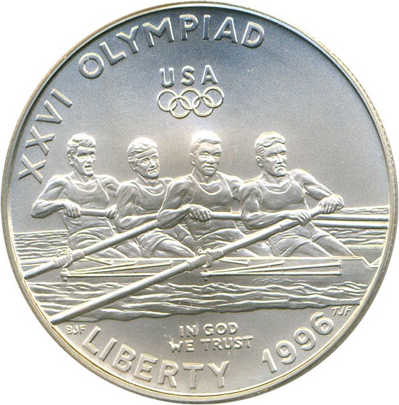 image for: 1996-D $1 Olympic Rowing PCGS MS70
