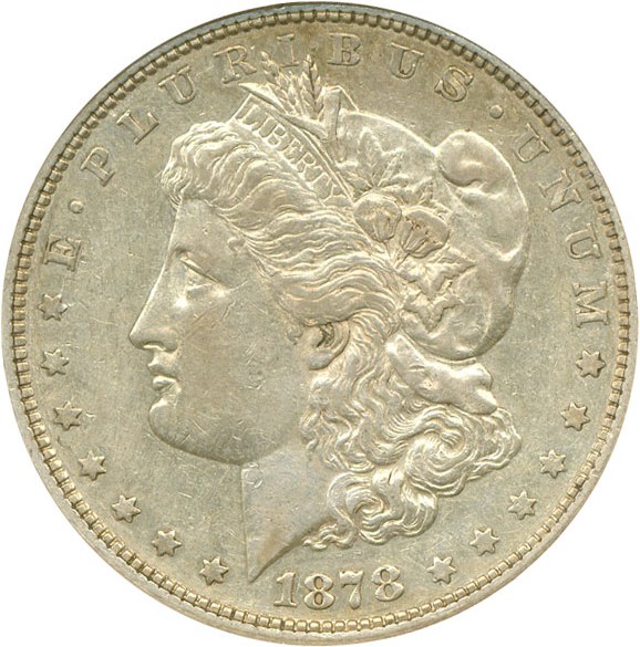 image for: Top 100 VAM: 1878 8TF $1 NGC AU50 (VAM-9  1st Die Pair)