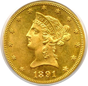 image for: 1891-CC $10 PCGS MS63