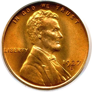 image for: 1937-S 1c PCGS MS67 RD