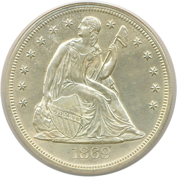 image for: 1869 $1  PCGS Proof 63