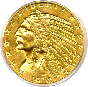 image for: 1910 $5 PCGS MS61