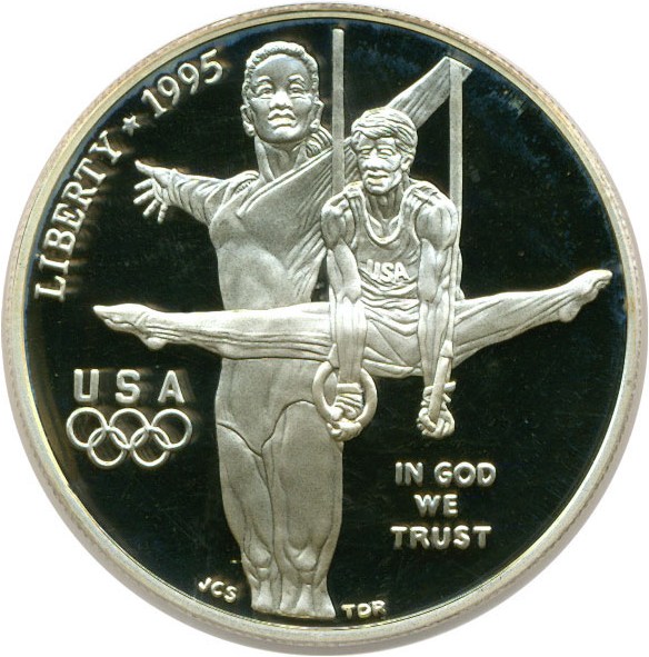 image for: 1995-P $1 Olympic Gymnastics PCGS Proof 69 DCameo