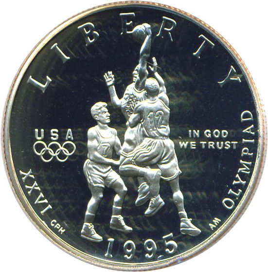 image for: 1995-S 50c Basketball PCGS Proof 69 DCameo