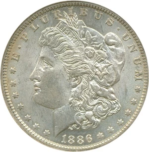image for: Top 100 VAM: 1886-O $1 NGC MS61 (VAM 1A Clashed E)
