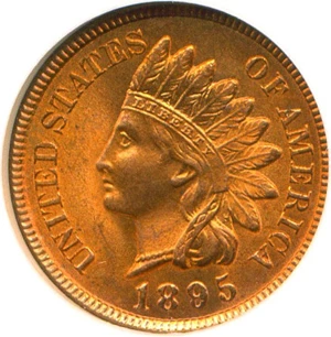 image for: 1895 1c NGC MS66 RD ex: Maine Roll
