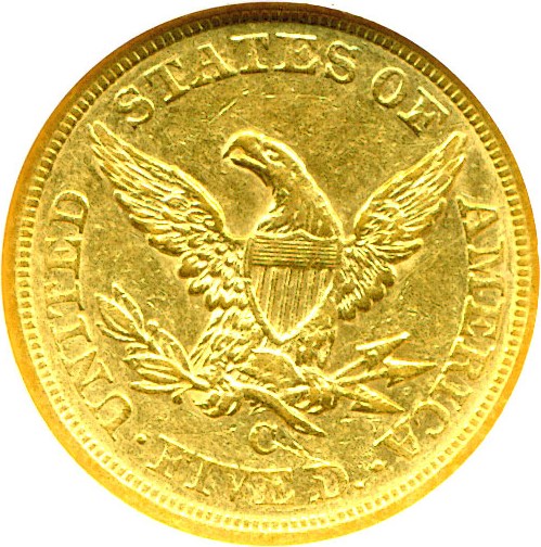 image for: 1857-C $5  NGC AU53