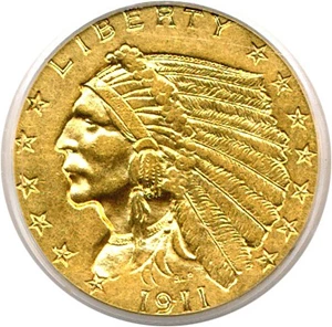 image for: 1911-D $2 1/2 PCGS AU50