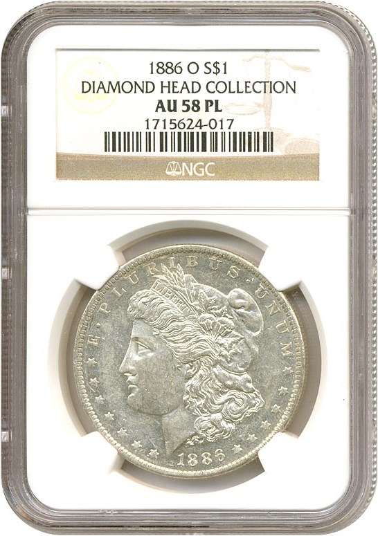 image for: 1886-O $1  NGC AU58 PL ex. Diamond Head Collection