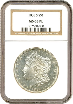 image for: 1885-S $1 NGC MS63 PL