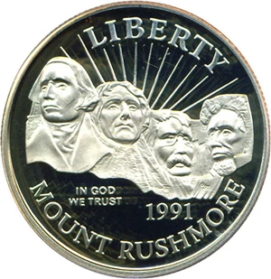 image for: 1991-S 50c Mt. Rushmore PCGS Proof 69 DCameo