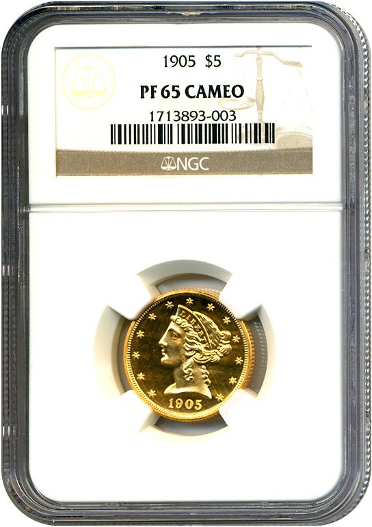 image for: 1905 $5  NGC Proof 65 Cameo