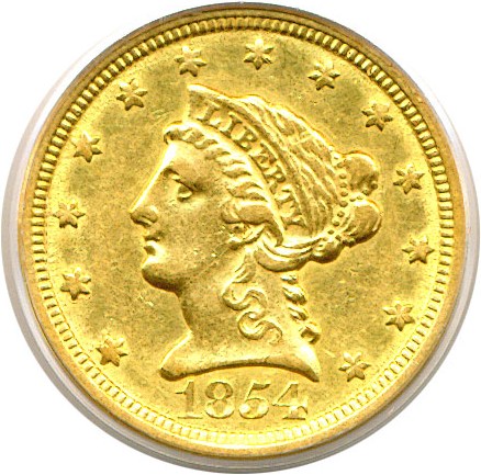 image for: 1854-O $2 1/2  PCGS XF45