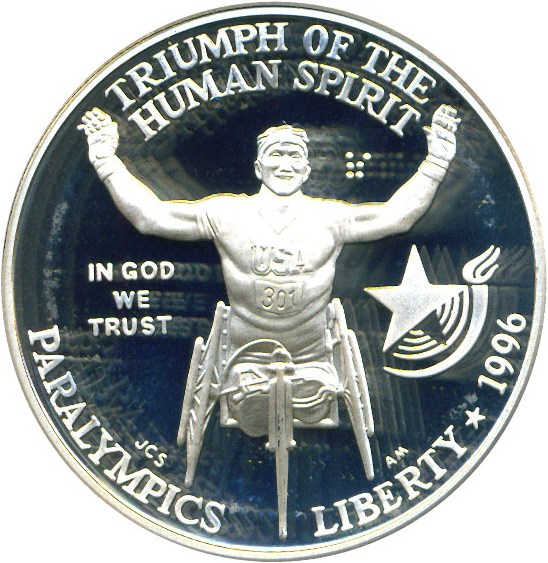 image for: 1996-P $1 Paralympics PCGS Proof 69 DCameo