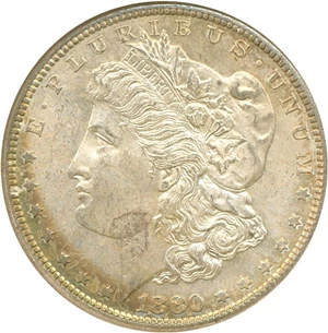 image for: Top 100 VAM: 1880-S $1 NGC MS63 (VAM-8 8/7 Medium S)