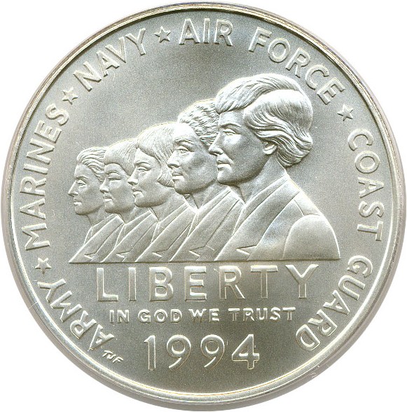 image for: 1994-W $1 Women in the Military PCGS MS70