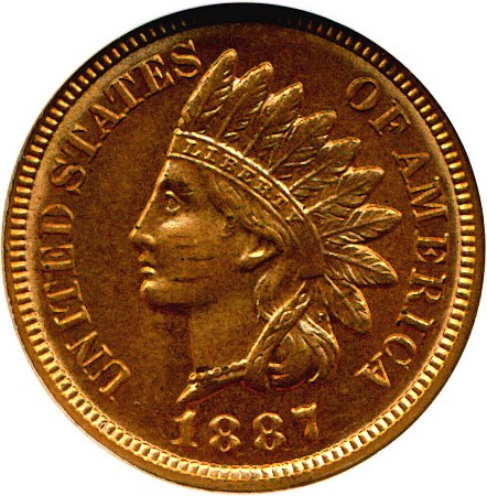 image for: 1887 1c  NGC MS63 RB