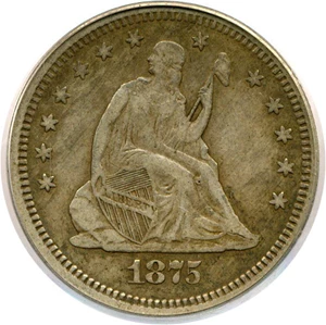 image for: 1875-S 25c PCGS VF35
