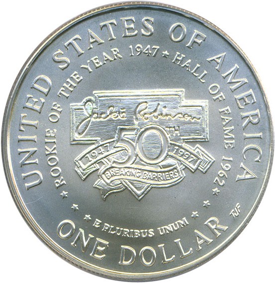 image for: 1997-S $1 Jackie Robinson PCGS MS69