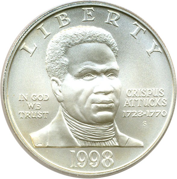 image for: 1998-S $1 Black Patriots/Crispus Attucks PCGS MS69