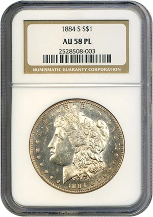 image for: 1884-S $1 NGC AU58 PL