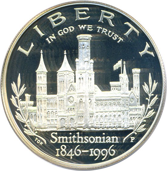 image for: 1996-P $1 Smithsonian PCGS Proof 69 DCameo