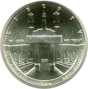 image for: 1984-P $1 Olympic PCGS MS69