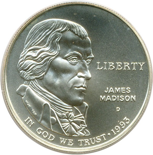 image for: 1993-D $1 Madison PCGS MS69 DCameo