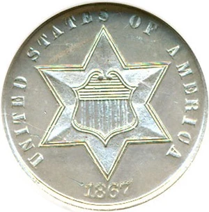image for: 1867 3cS NGC Proof 62