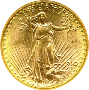 image for: 1910-D $20 NGC MS62