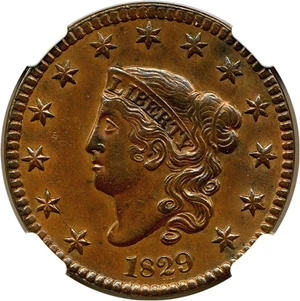 image for: 1829 1c NGC MS61 BN (Large Letters, N-2)