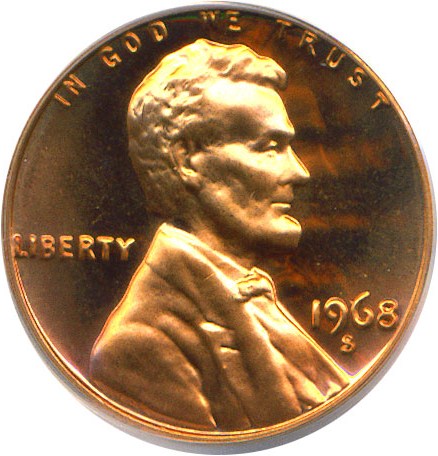 image for: 1968-S 1c  PCGS Proof 68 RD DCameo