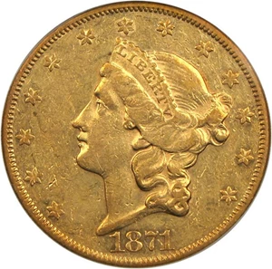 image for: 1871-CC $20 PCGS AU53