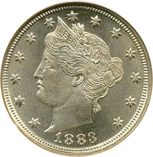 image for: 1883 5c NGC MS67 (No Cents)