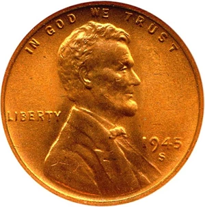 image for: 1945-S 1c NGC MS67 RD